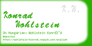 konrad wohlstein business card